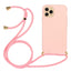 iPhone 15 Pro Fleksibelt Plastik Cover m. Snor / Strop - Pink