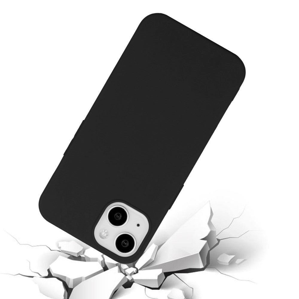 iPhone 15 Mat Fleksibel Plastik Cover - Sort