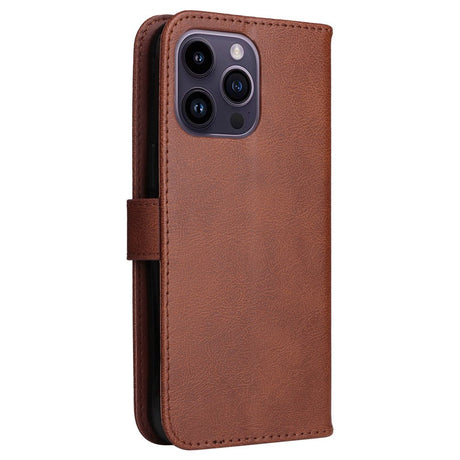 iPhone 15 Pro Max Læder Cover m. Pung og Strop - Brun