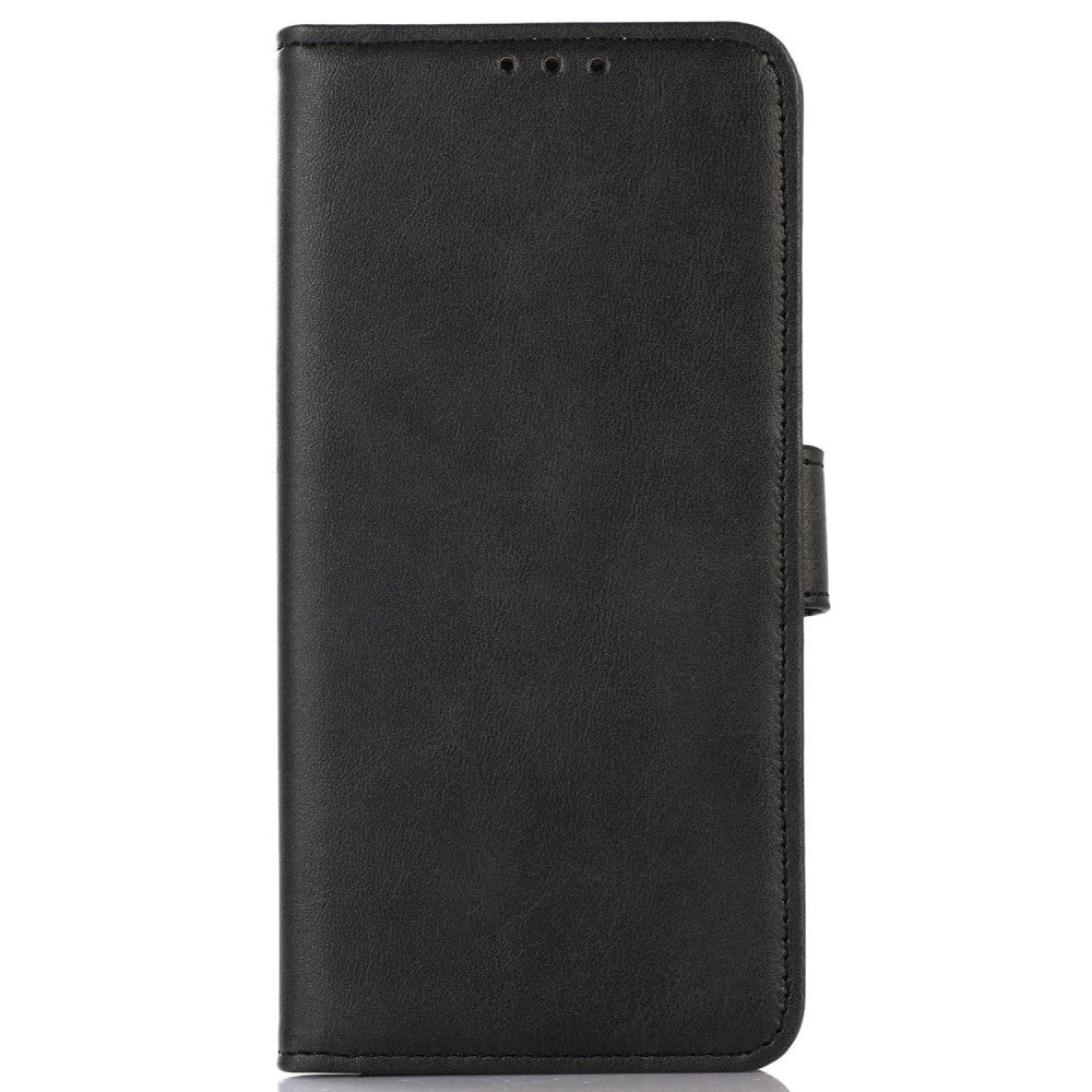 iPhone 15 Pro Max Læder Cover m. Pung & Magnetisk Luk - Sort