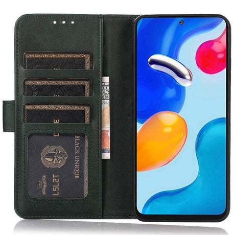 iPhone 15 Plus Læder Cover m. Pung & Magnetisk Luk - Grøn