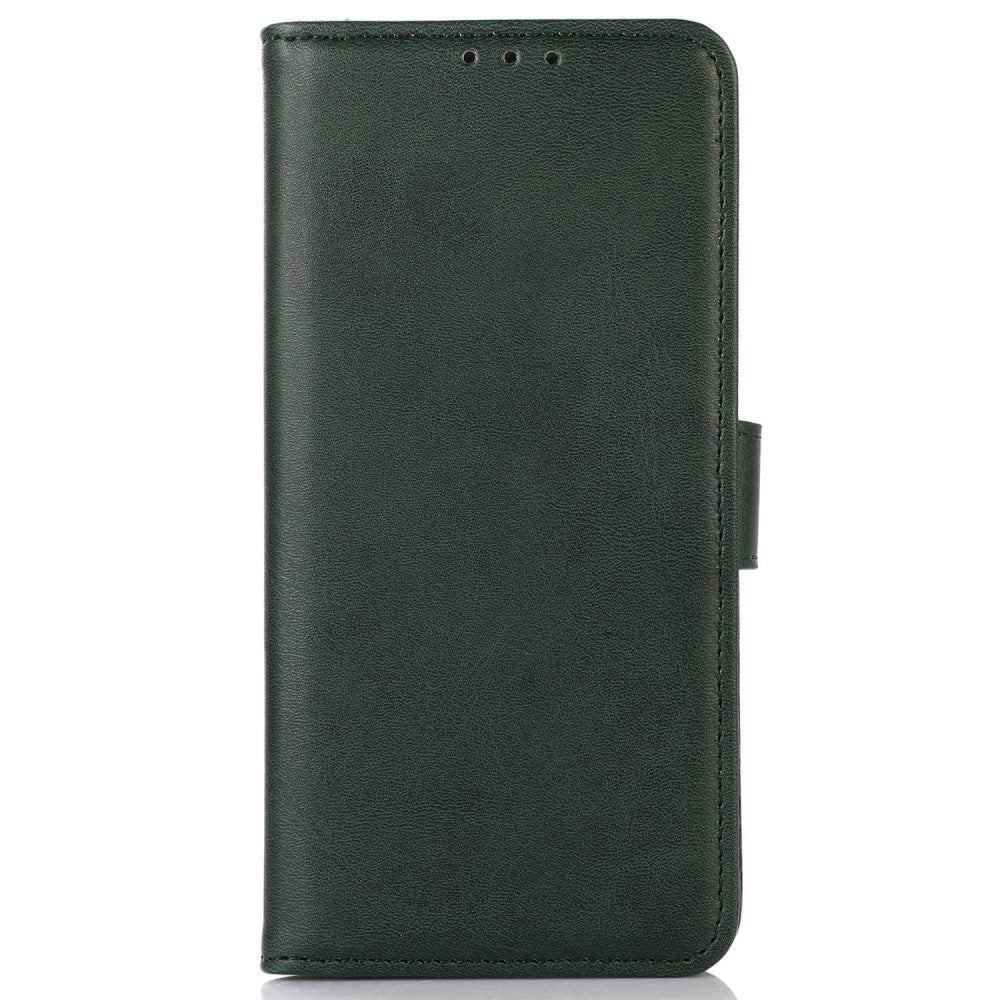 iPhone 15 Pro Læder Cover m. Pung & Magnetisk Luk - Grøn