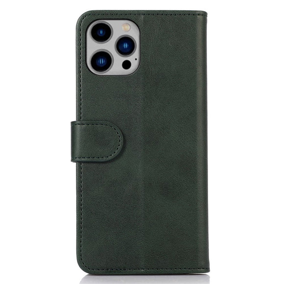 iPhone 15 Pro Læder Cover m. Pung & Magnetisk Luk - Grøn