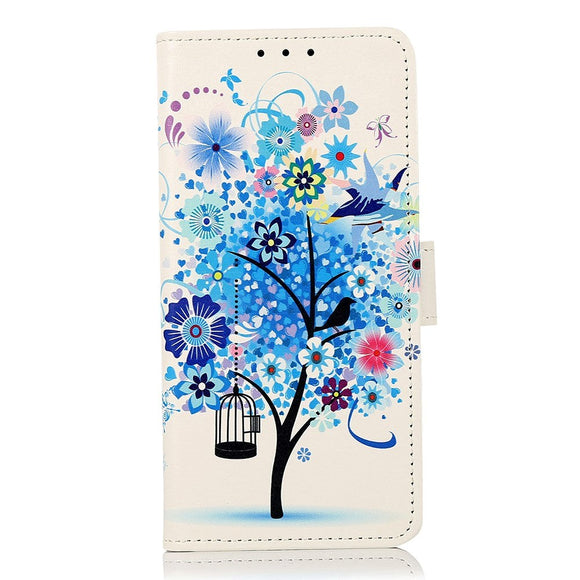 iPhone 15 Pro Læder Cover m. Pung - Blåt Træ