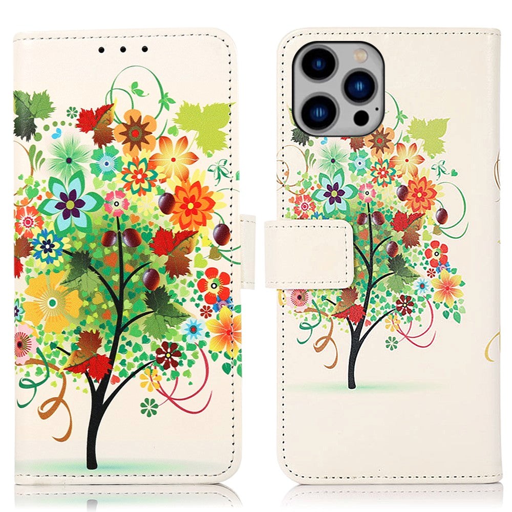 iPhone 15 Pro Læder Cover m. Pung - Frugttræ