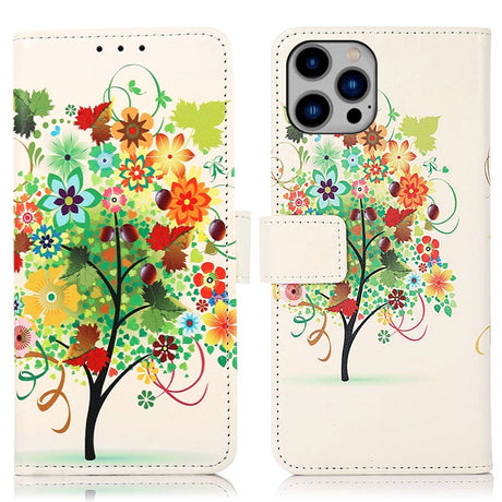 iPhone 15 Pro Læder Cover m. Pung - Frugttræ
