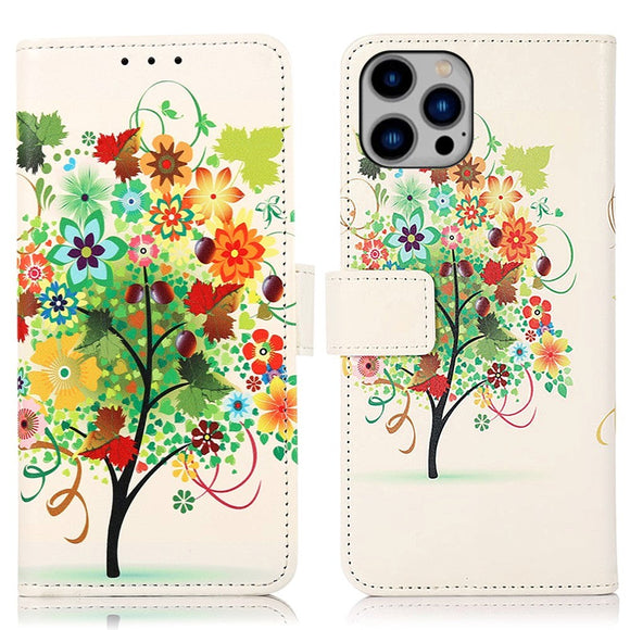 iPhone 15 Pro Læder Cover m. Pung - Frugttræ