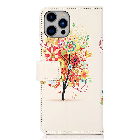 iPhone 15 Pro Max Læder Cover m. Pung - Rødt Træ