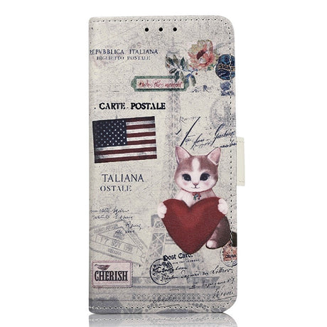 iPhone 15 Pro Max Læder Cover m. Pung - Kat m. Hjerte