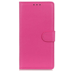 iPhone 15 Plus Litchi Læder Cover m. Pung - Lyserød