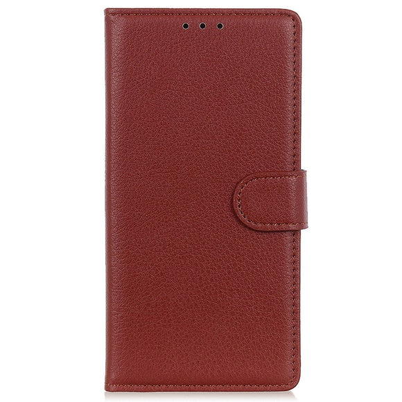 iPhone 15 Litchi Læder Cover m. Pung - Brun