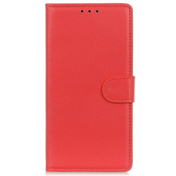 iPhone 15 Litchi Læder Cover m. Pung - Rød