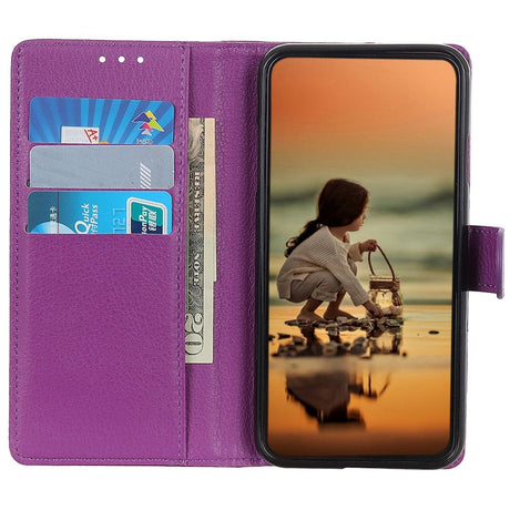 Nokia XR21 Litchi Læder Cover m. Pung - Lilla