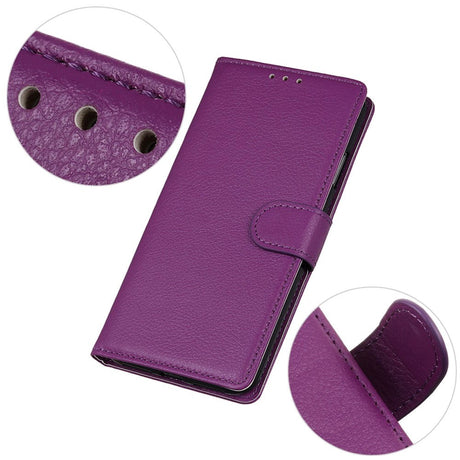 Nokia XR21 Litchi Læder Cover m. Pung - Lilla