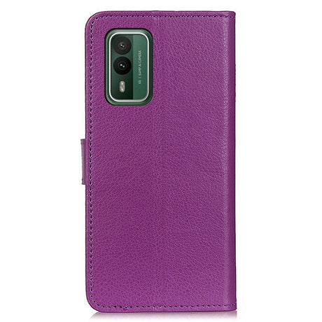 Nokia XR21 Litchi Læder Cover m. Pung - Lilla