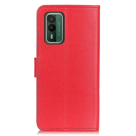 Nokia XR21 Litchi Læder Cover m. Pung - Rød