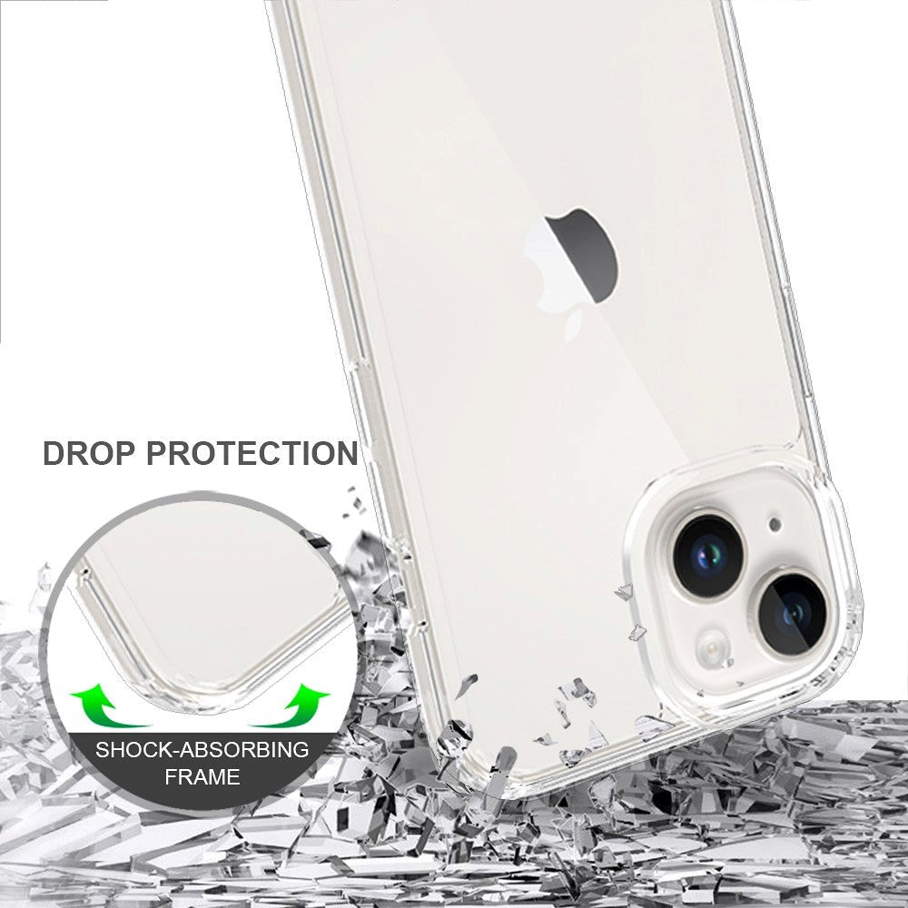 iPhone 15 Hybrid Plastik Cover - Gennemsigtig