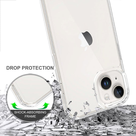 iPhone 15 Hybrid Plastik Cover - Gennemsigtig