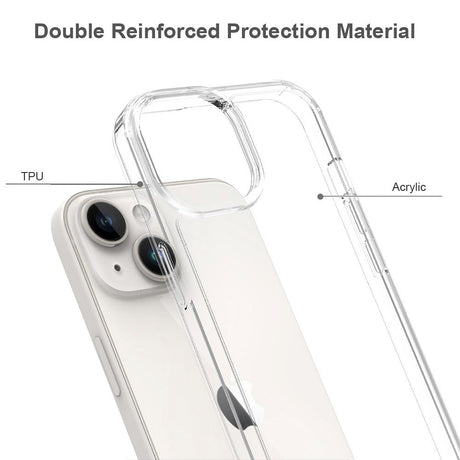 iPhone 15 Hybrid Plastik Cover - Gennemsigtig