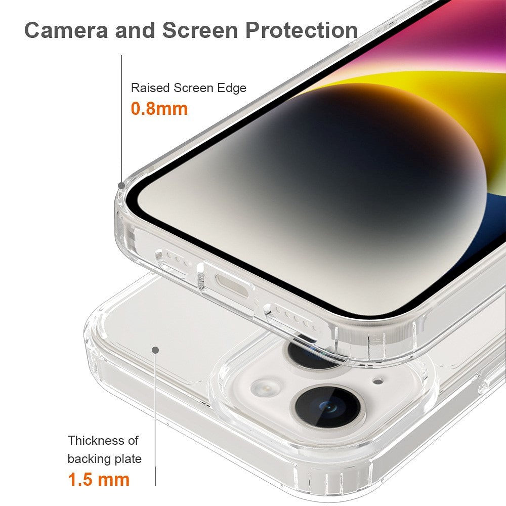 iPhone 15 Hybrid Plastik Cover - Gennemsigtig