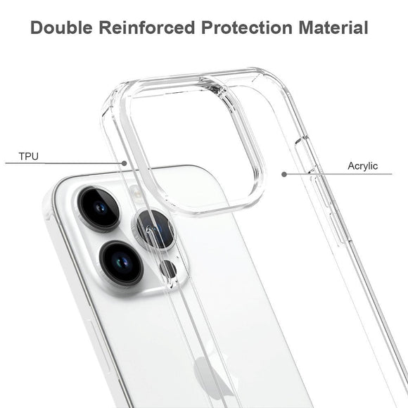iPhone 15 Pro Hybrid Plastik Cover - Gennemsigtig