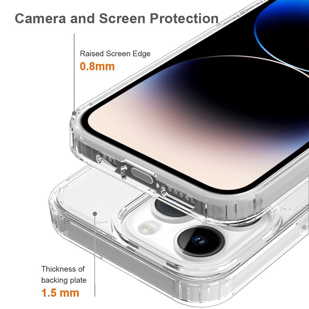 iPhone 15 Pro Hybrid Plastik Cover - Gennemsigtig
