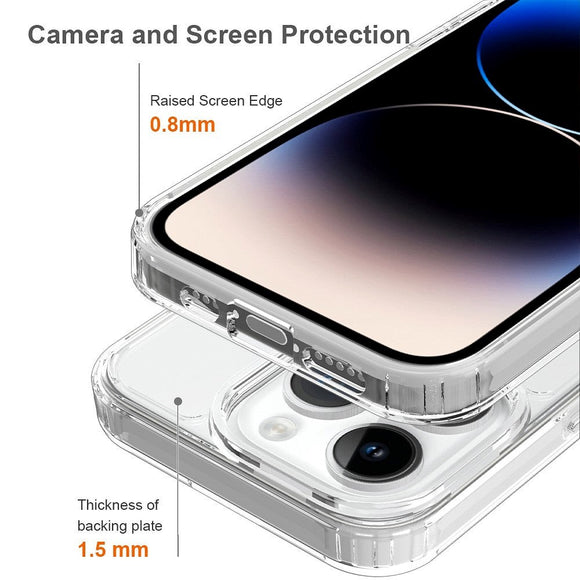 iPhone 15 Pro Hybrid Plastik Cover - Gennemsigtig