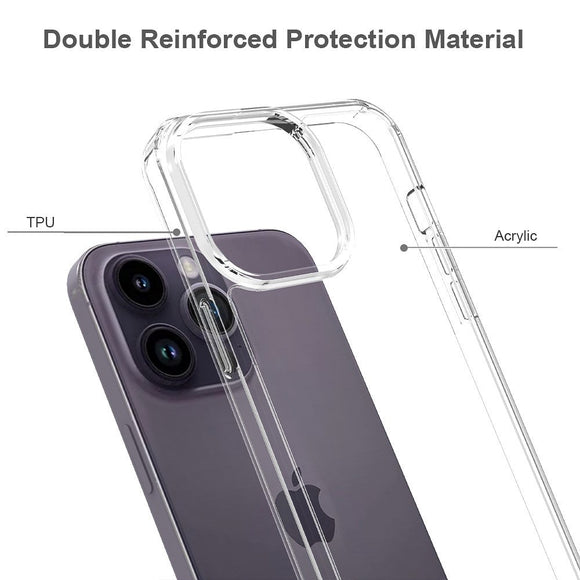 iPhone 15 Pro Max Hybrid Plastik Cover - Gennemsigtig