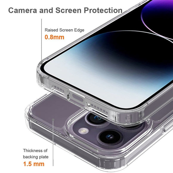 iPhone 15 Pro Max Hybrid Plastik Cover - Gennemsigtig