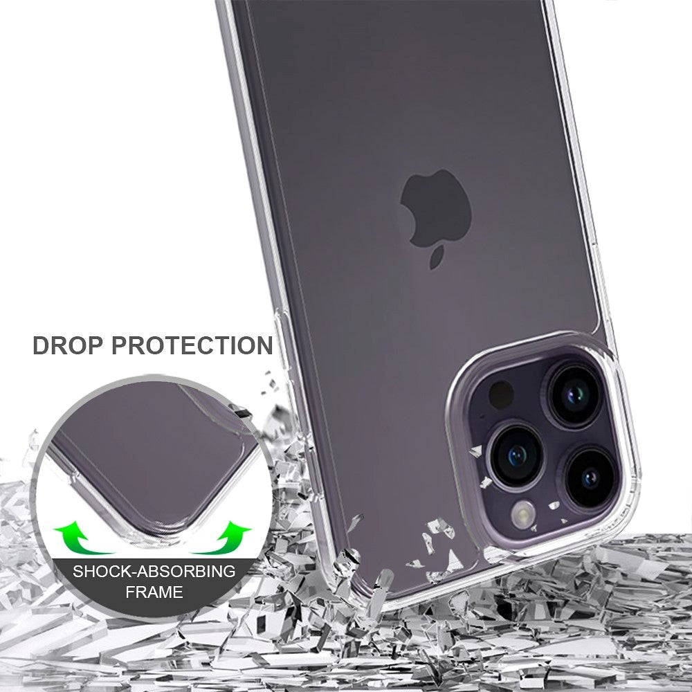 iPhone 15 Pro Max Hybrid Plastik Cover - Gennemsigtig