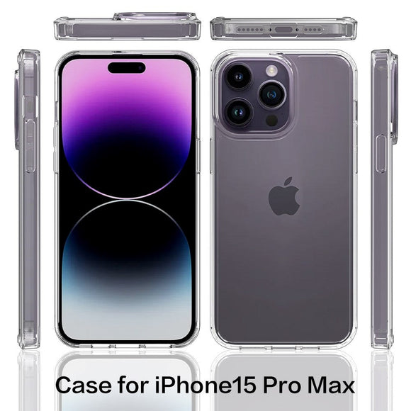 iPhone 15 Pro Max Hybrid Plastik Cover - Gennemsigtig