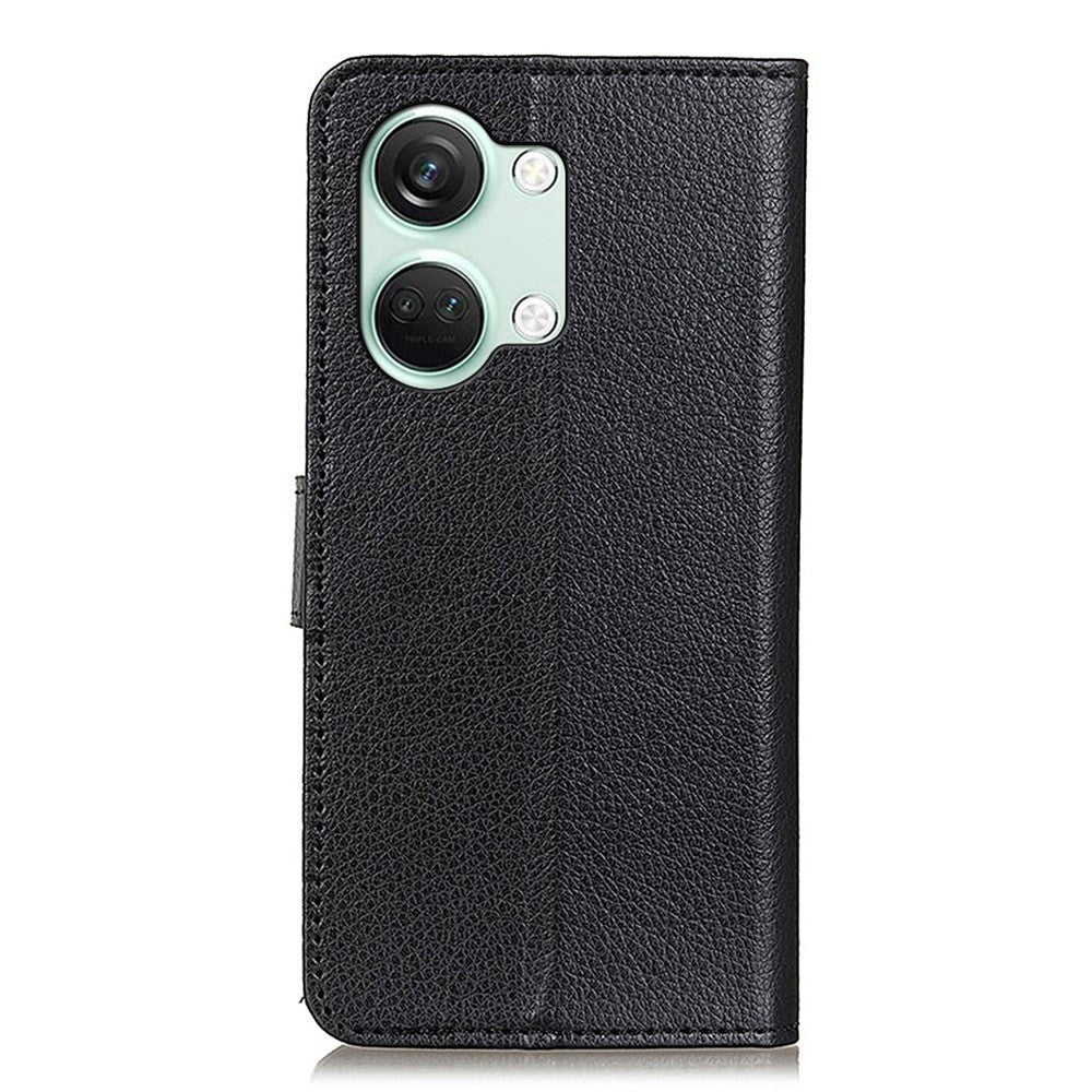 OnePlus Nord 3 (5G) Litchi Læder Cover m. Pung - Sort