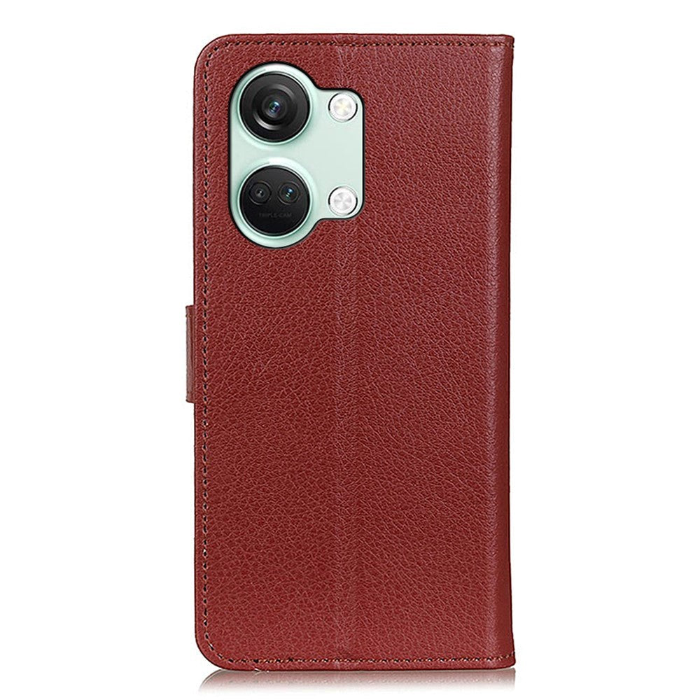 OnePlus Nord 3 (5G) Litchi Læder Cover m. Pung - Brun