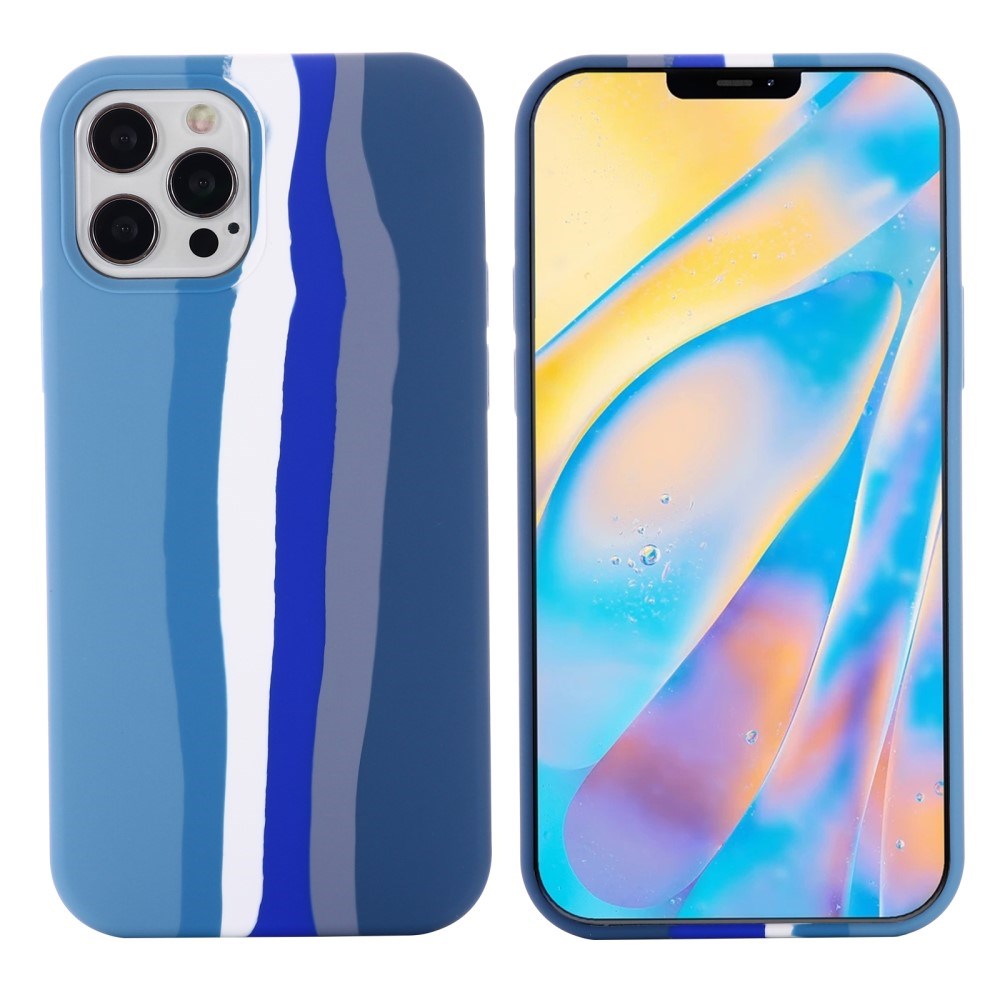 iPhone 15 Pro Max Silikone Cover - Blå Regnbue