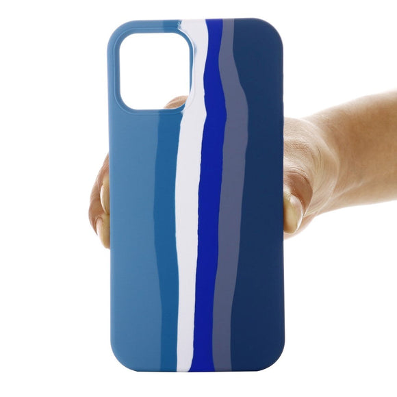 iPhone 15 Pro Max Silikone Cover - Blå Regnbue