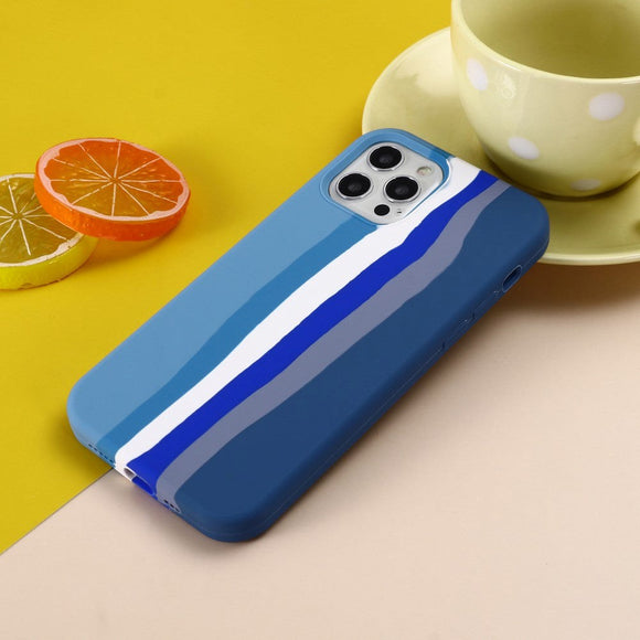iPhone 15 Pro Max Silikone Cover - Blå Regnbue