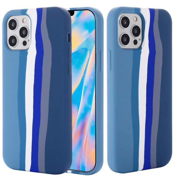 iPhone 15 Pro Silikone Cover - Blå Regnbue