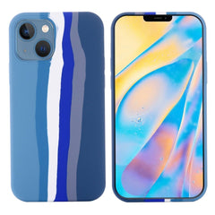iPhone 15 Plus Silikone Cover - Blå Regnbue