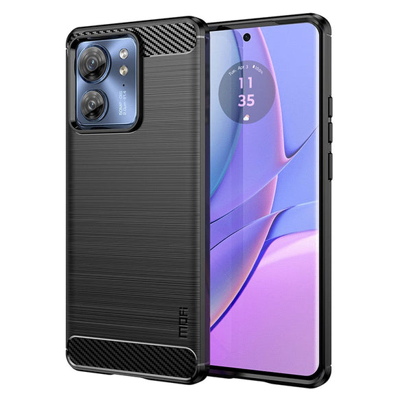 Motorola Edge 40 Brushed Carbon Cover - Sort