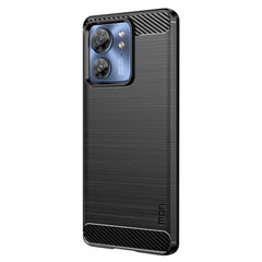 Motorola Edge 40 Brushed Carbon Cover - Sort