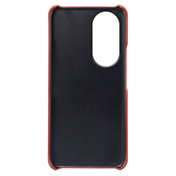 Honor 90 Læderbetrukket Plastik Cover m. Kortholder - Rød