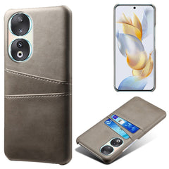 Honor 90 Læderbetrukket Plastik Cover m. Kortholder - Grå