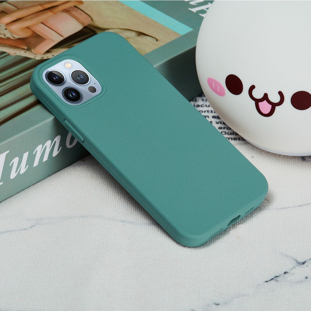 iPhone 15 Pro Liquid Silikone Cover - Mørkegrøn