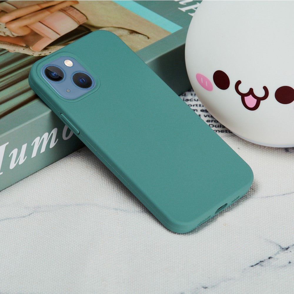 iPhone 15 Liquid Silikone Cover - Mørkegrøn