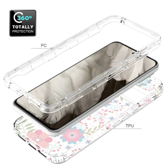 Google Pixel 8 2-i-1 Hybrid Plastik Cover - Blomster & Blade