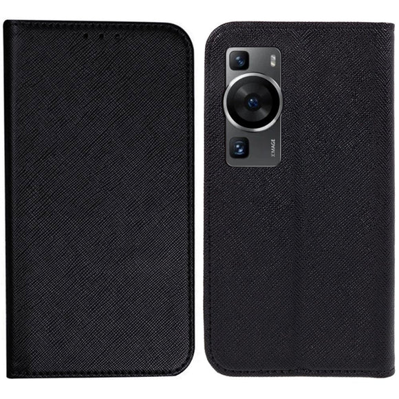 Huawei P60 Pro Læder Flip Cover m. Pung - Sort