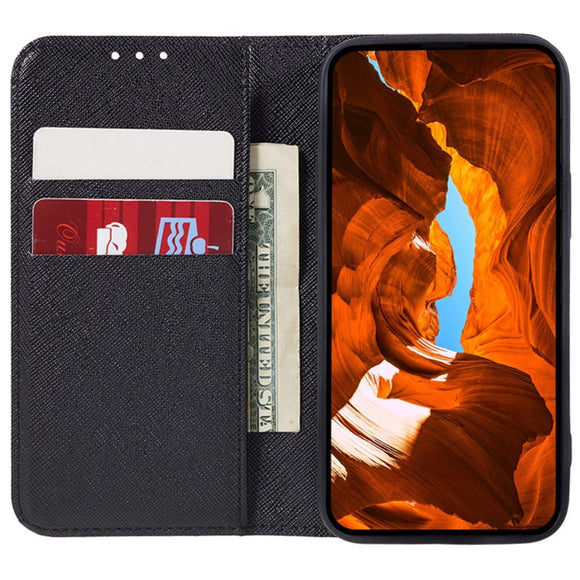 Huawei P60 Pro Læder Flip Cover m. Pung - Sort