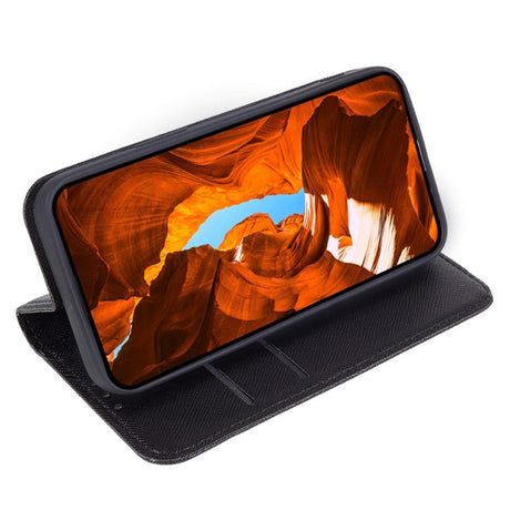 Huawei P60 Pro Læder Flip Cover m. Pung - Sort