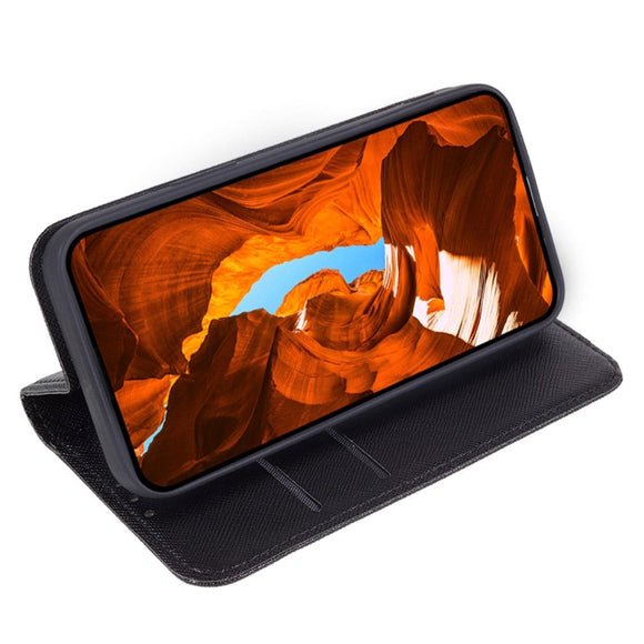Huawei P60 Pro Læder Flip Cover m. Pung - Sort