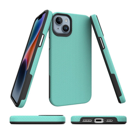iPhone 15 Plastik Håndværker Cover - Turkis